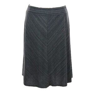Ava‎ & Viv Grey V Striped Pull Up Stretch Knee Length Skirt Size X  (plus size)